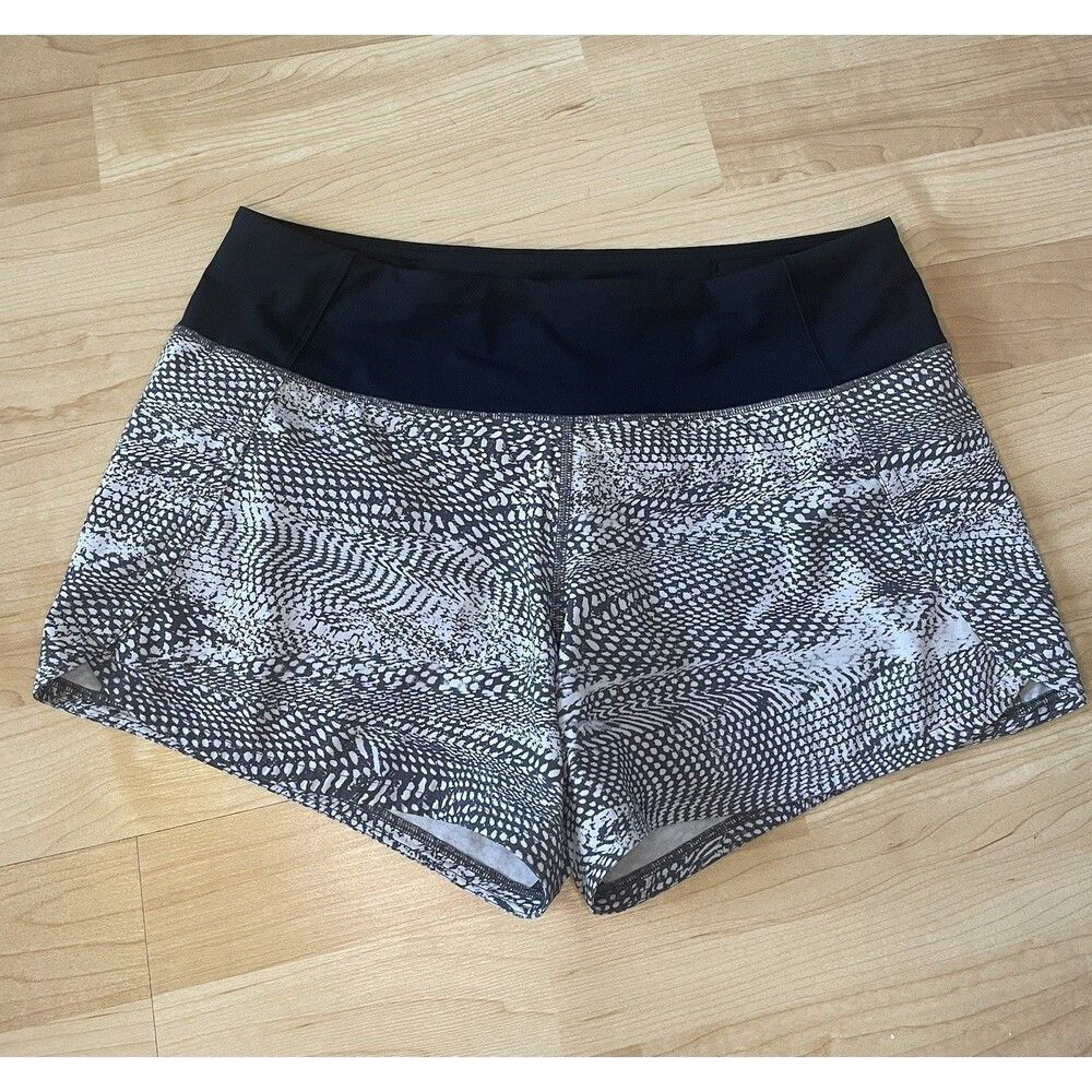Lululemon Women’s Run Times Short 4” Size 6 Black And Gray